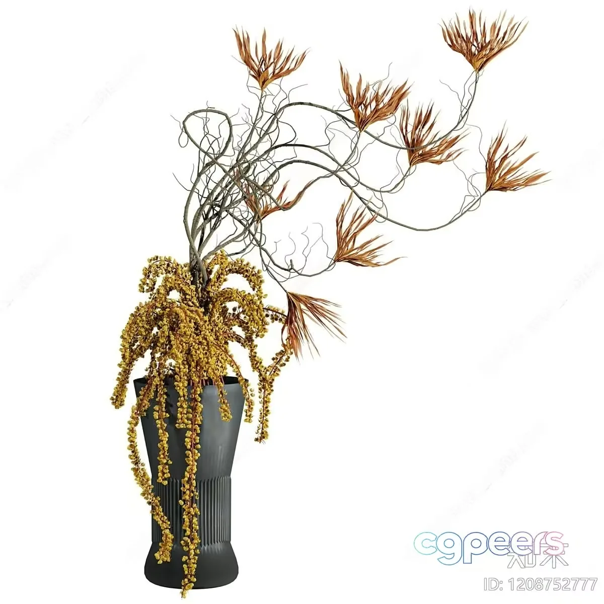 A Decorative Plant In A Vase 3D Model – 464 – VRAY Render