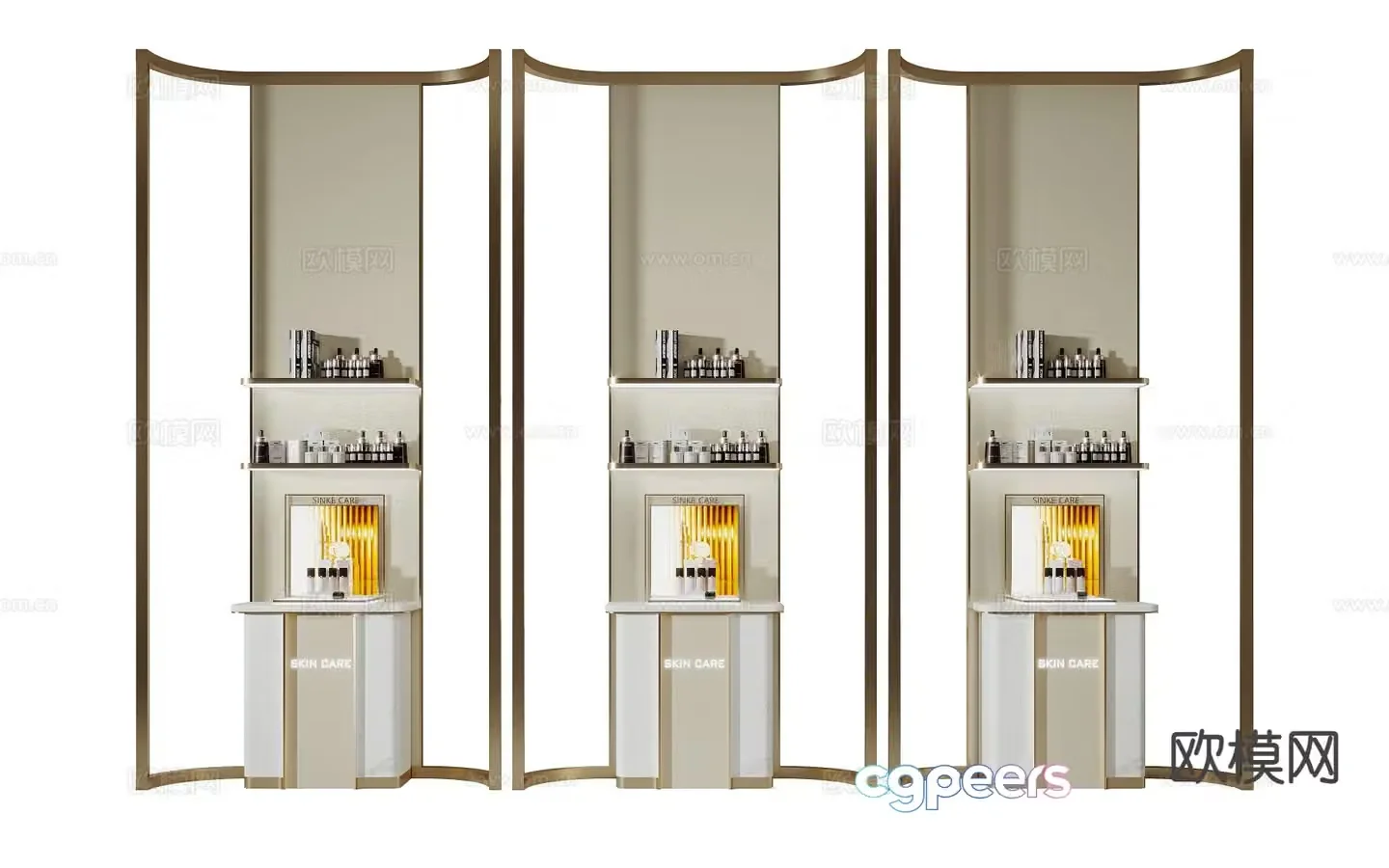 Cosmetics showcase cosmetics shelf 3d model