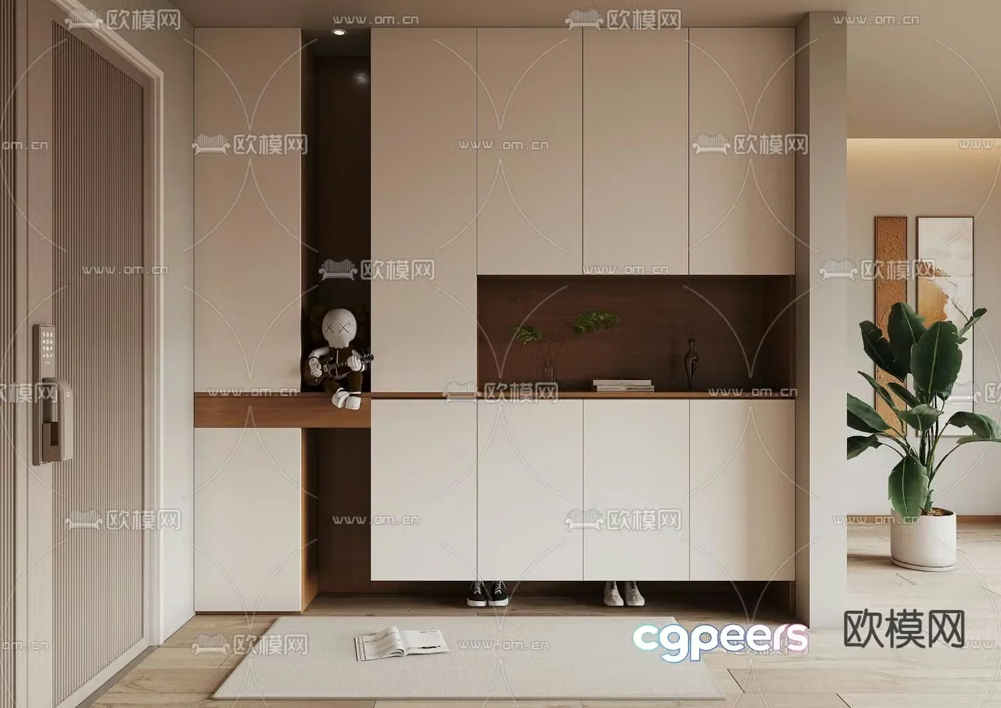 Entrance shoe cabinet 3D model