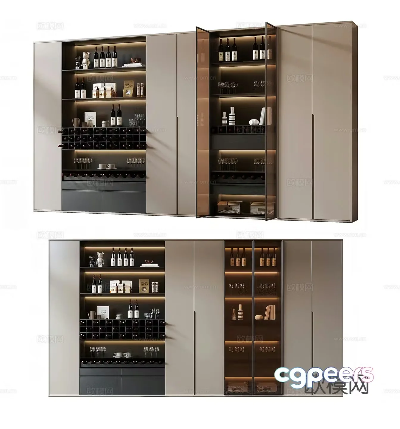 Modern light luxury wine cabinet Modern glass wine cabinet Modern wine cabinet 3D model
