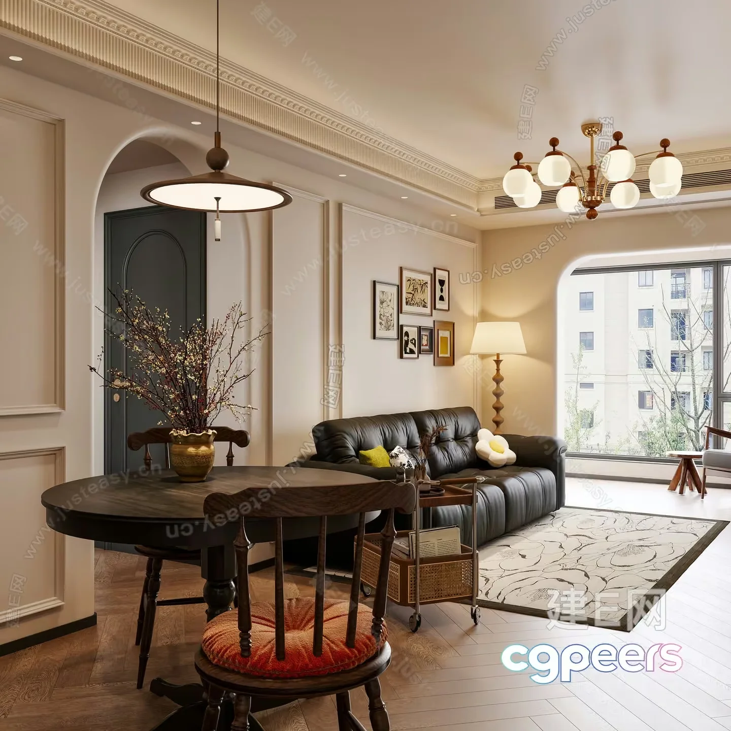 Modern Living Room 3D Model – 7805 – VRAY Render