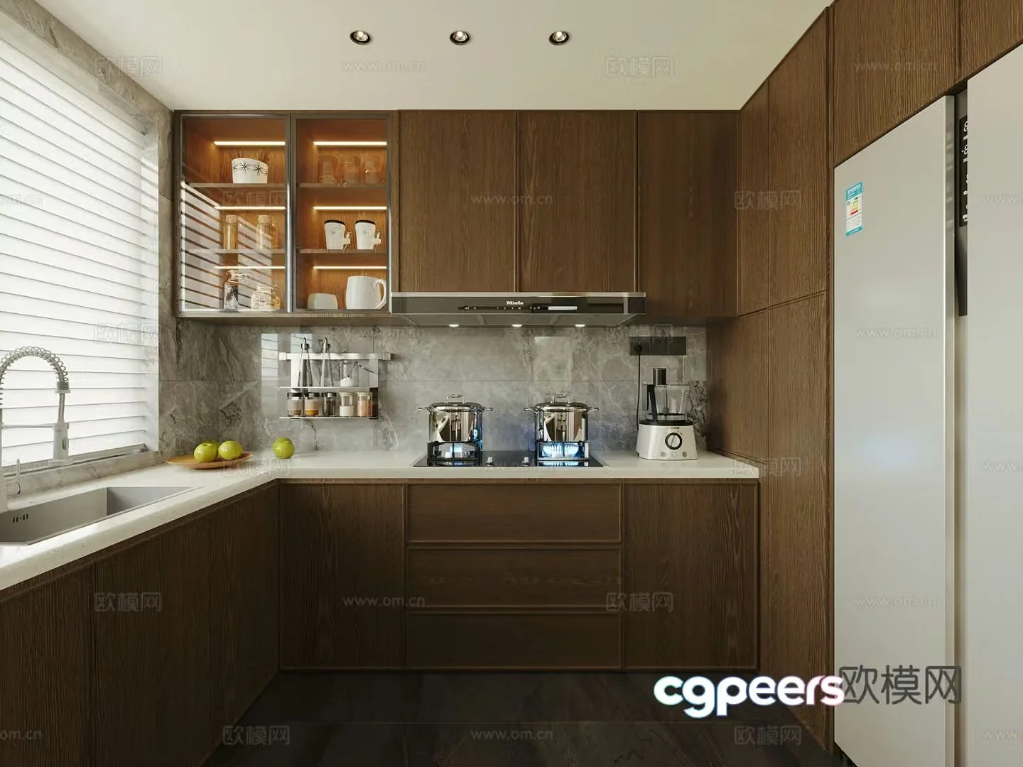 New Chinese style kitchen 3d model