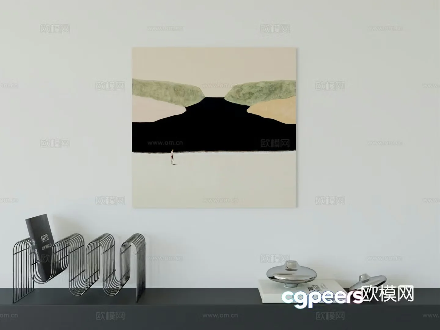 Modern minimalist hanging painting Bauhaus art hanging painting 3d model