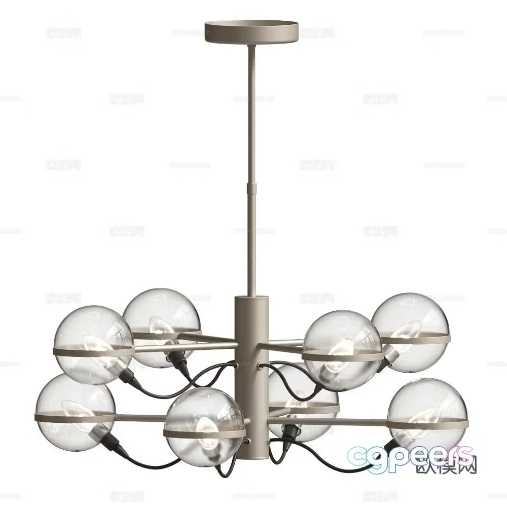 Metal Lux Italian Chandelier Light Luxury Chandelier Glass Chandelier Multi-head Chandelier 3D Model