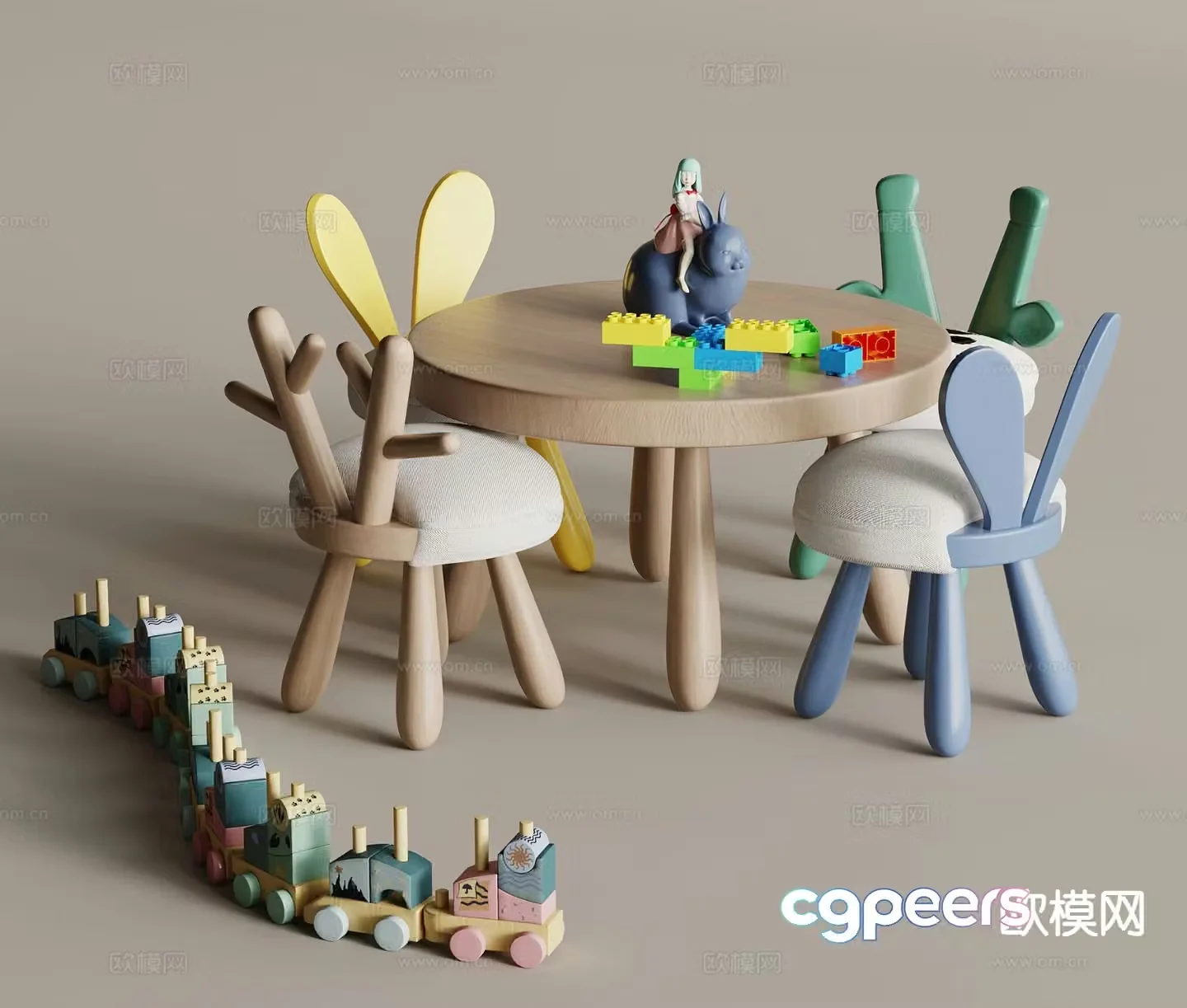 Modern children’s tables and chairs toys dolls dolls 3d model