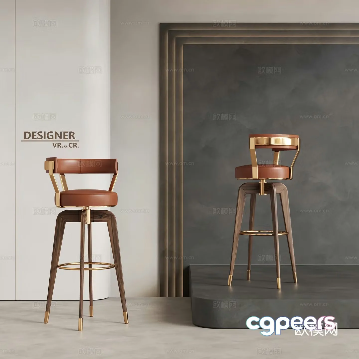 Modern bar stool bar stool high stool 3d model