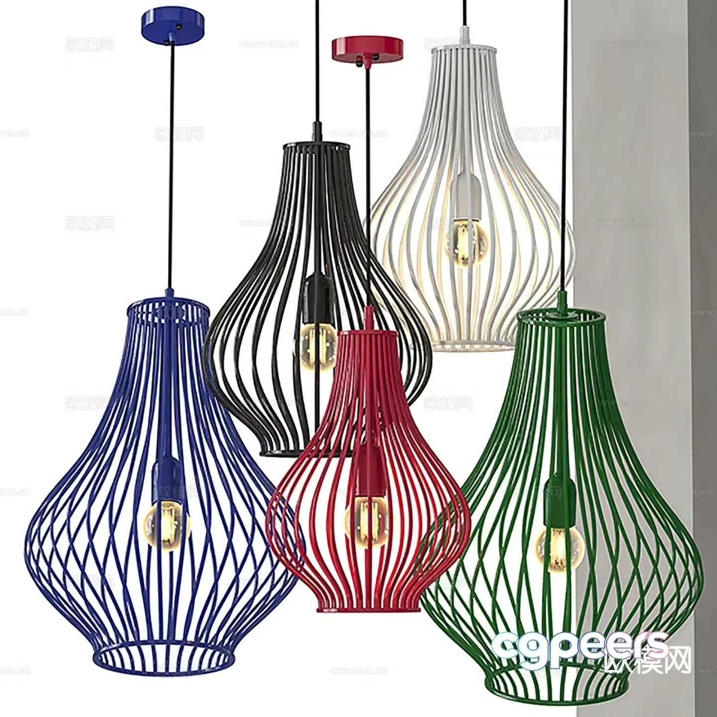 Industrial style chandelier wrought iron chandelier 3d model