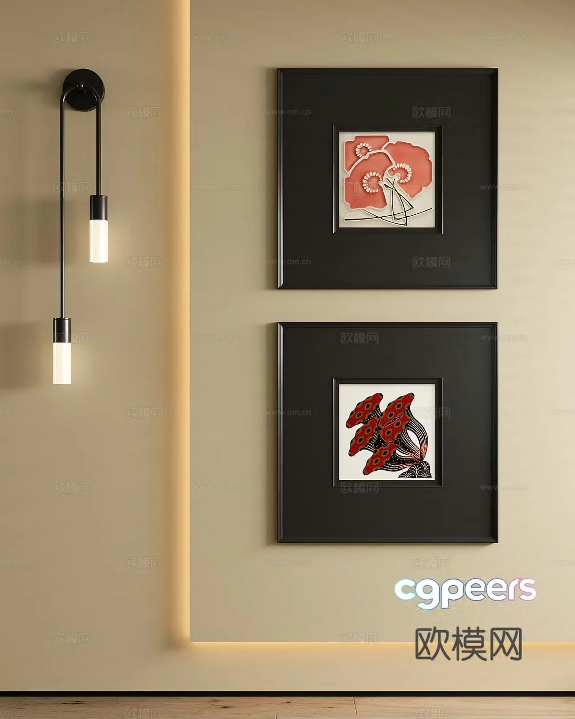 3D model of medieval style decorative painting