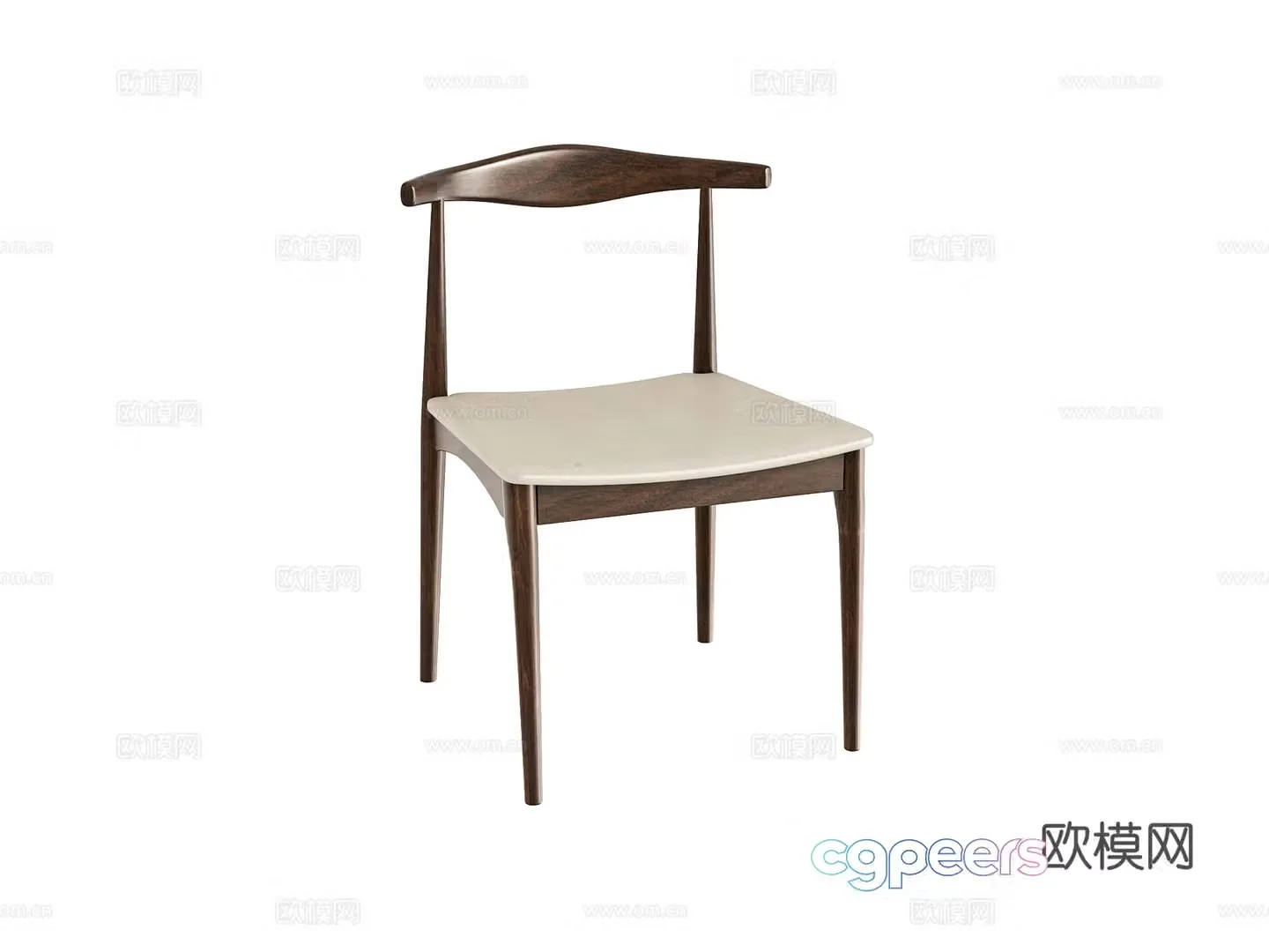 Single chair dining chair 3d model