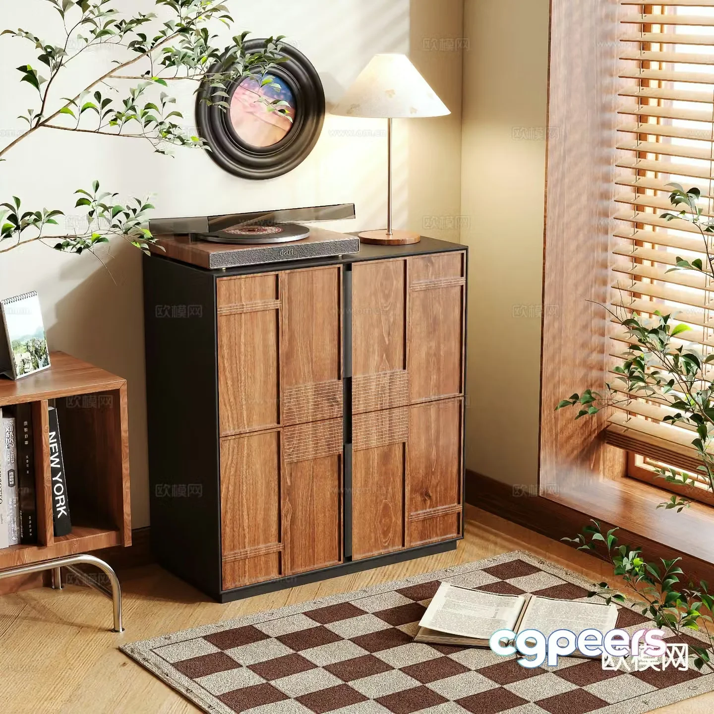Medieval style shoe cabinet 3D model
