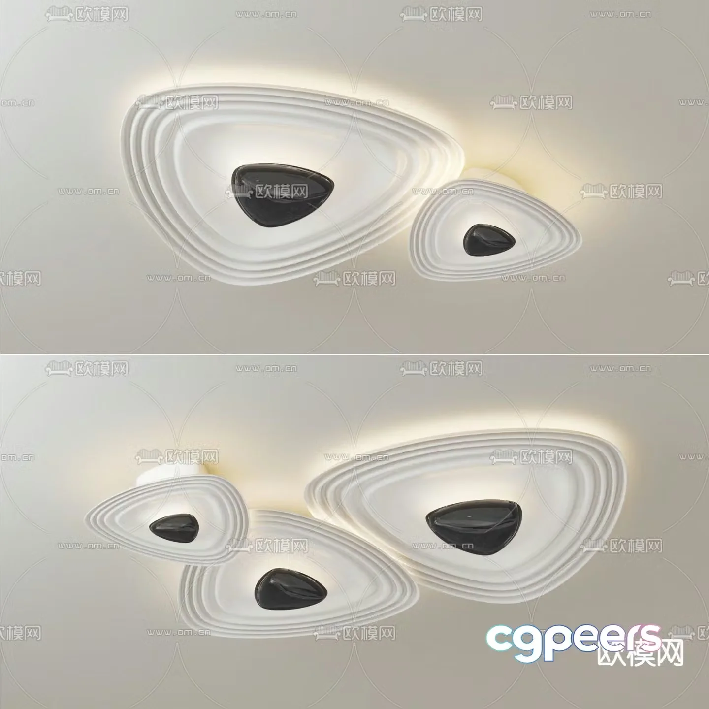 Geometric ceiling lamp bedroom lamp 3d model