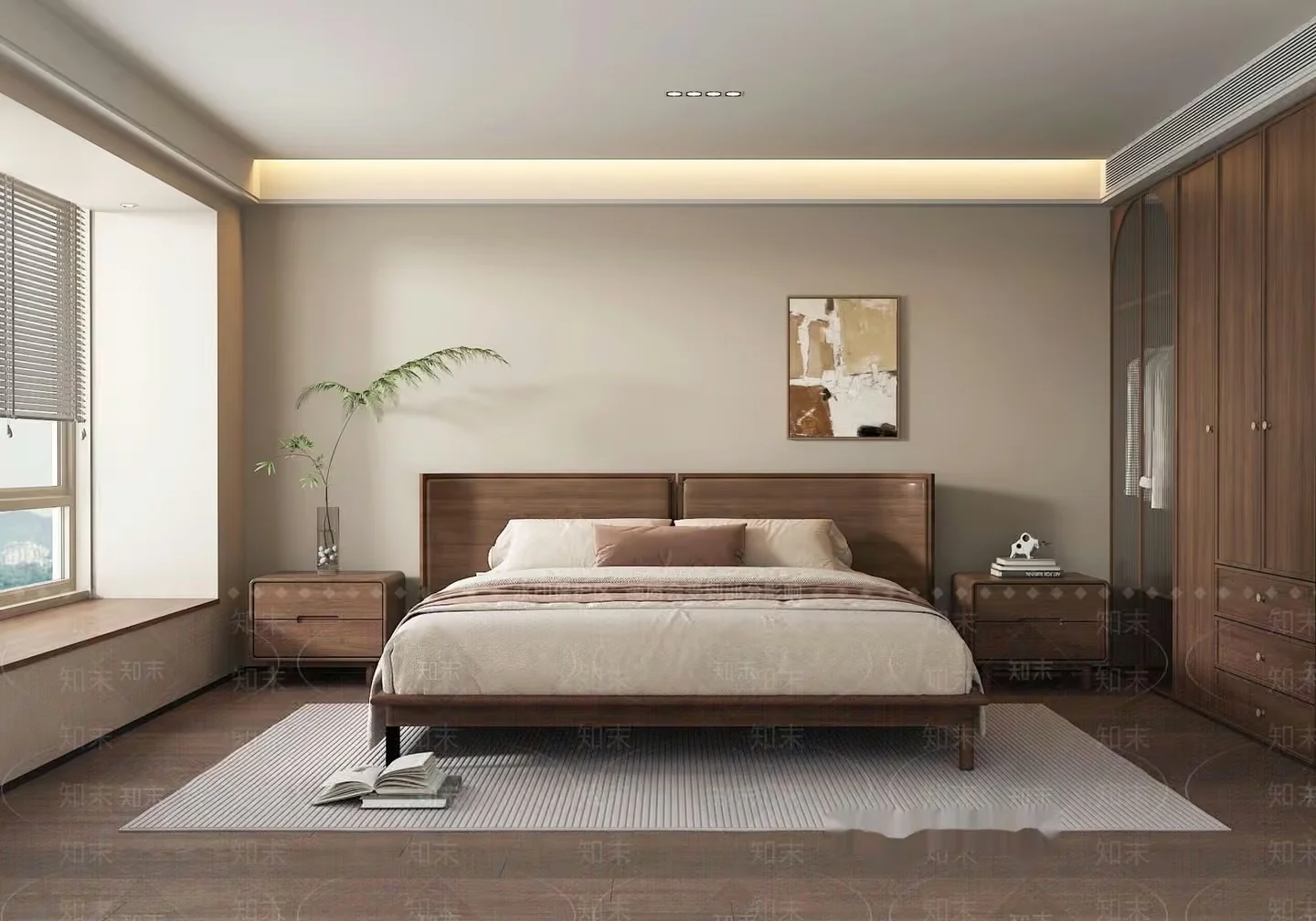 Modern Bedroom Setup 3D Model – 11874 – VRAY Render