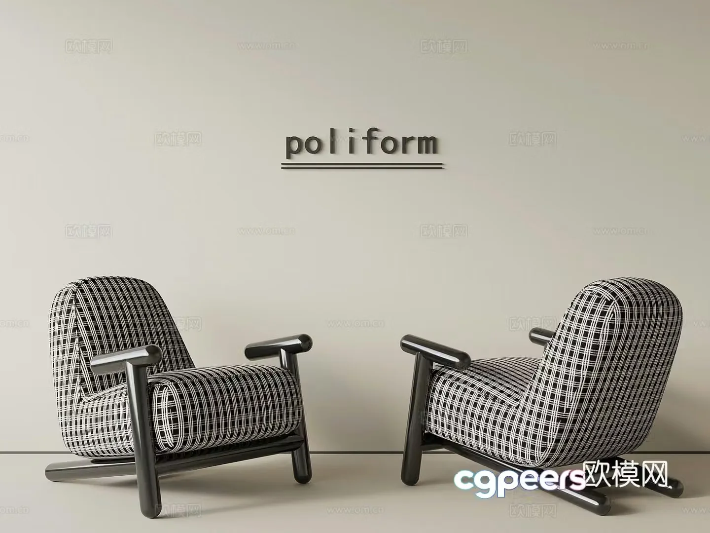 French casual chair sofa chair 3D model