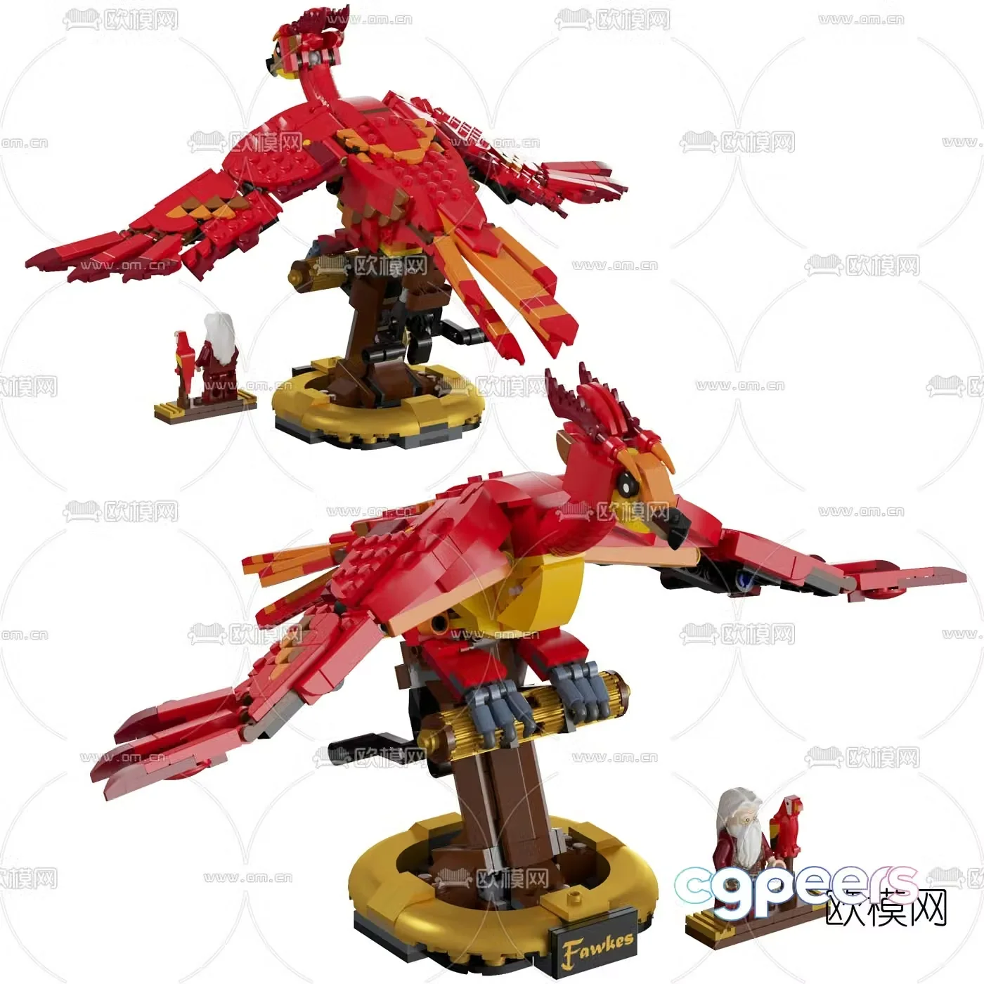 Modern building blocks phoenix toy 3d model