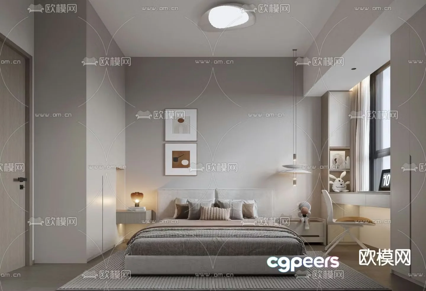 Modern bedroom master room 3d model