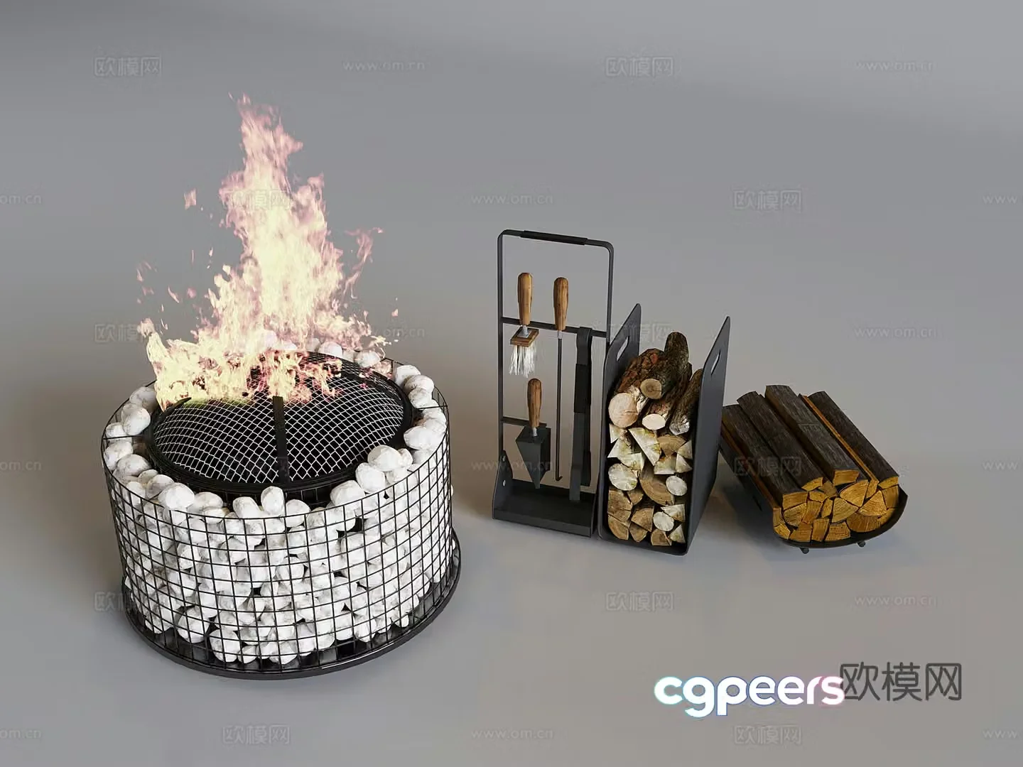 Stove bonfire wood tool 3d model