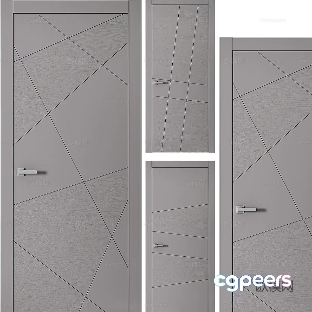 Modern minimalist door bedroom door single door swing door 3d model