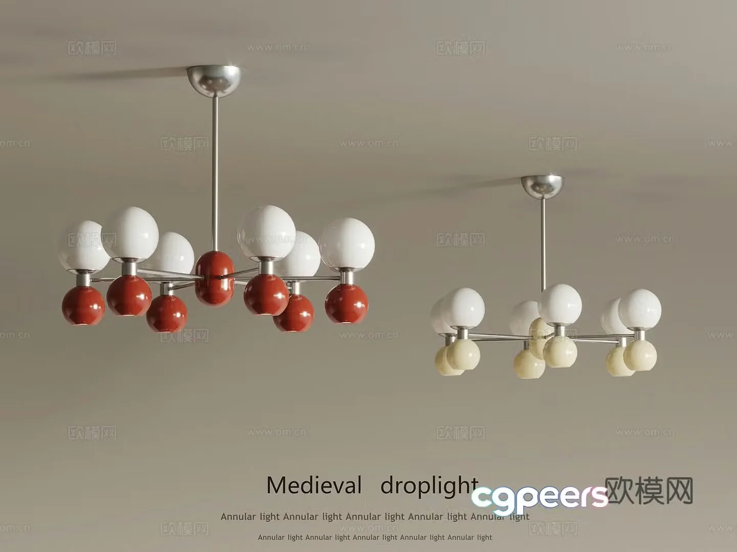 08 Middle-aged chandelier 3D model