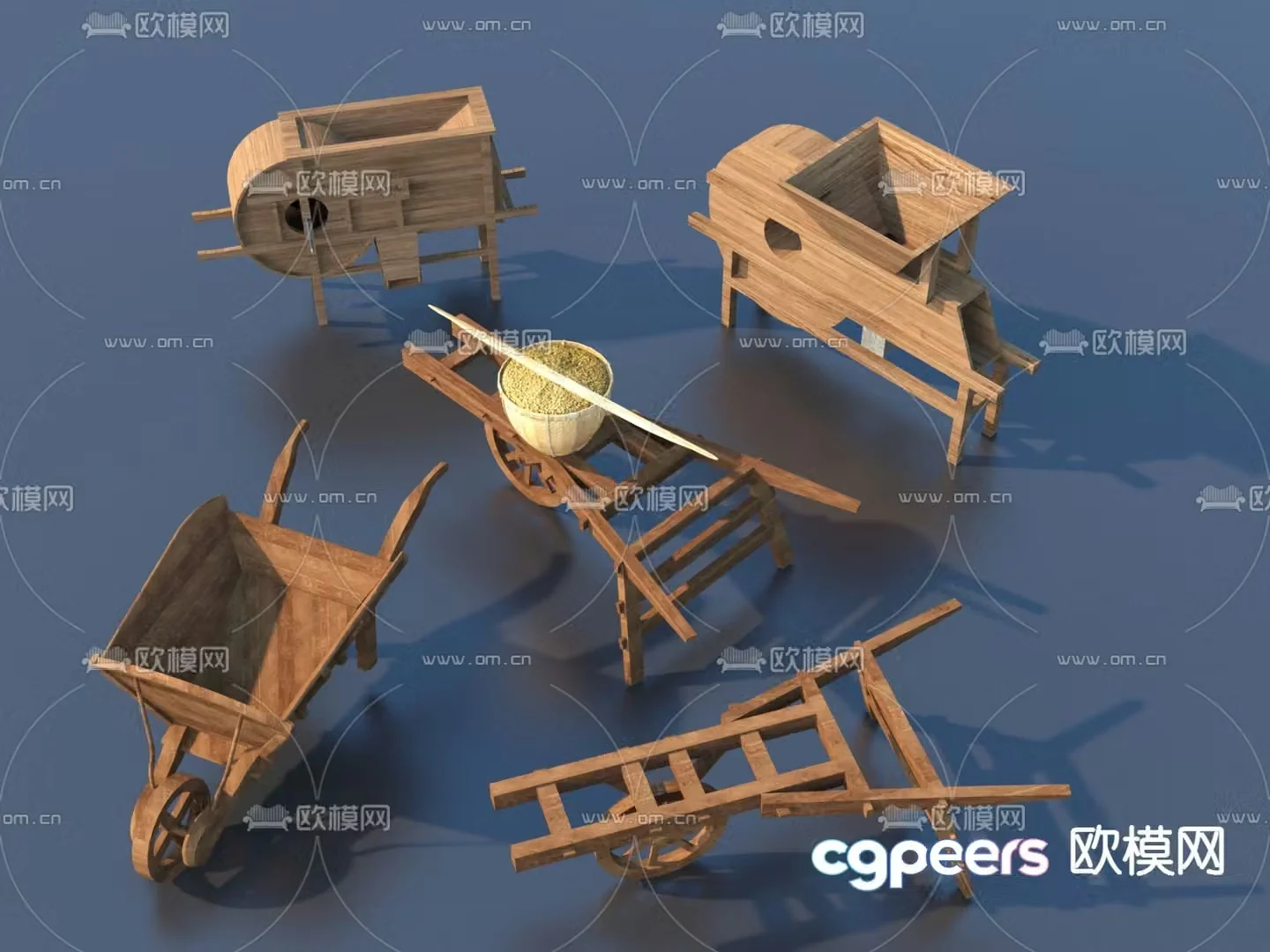 Farming sketches farm tools wheelbarrow 3D model