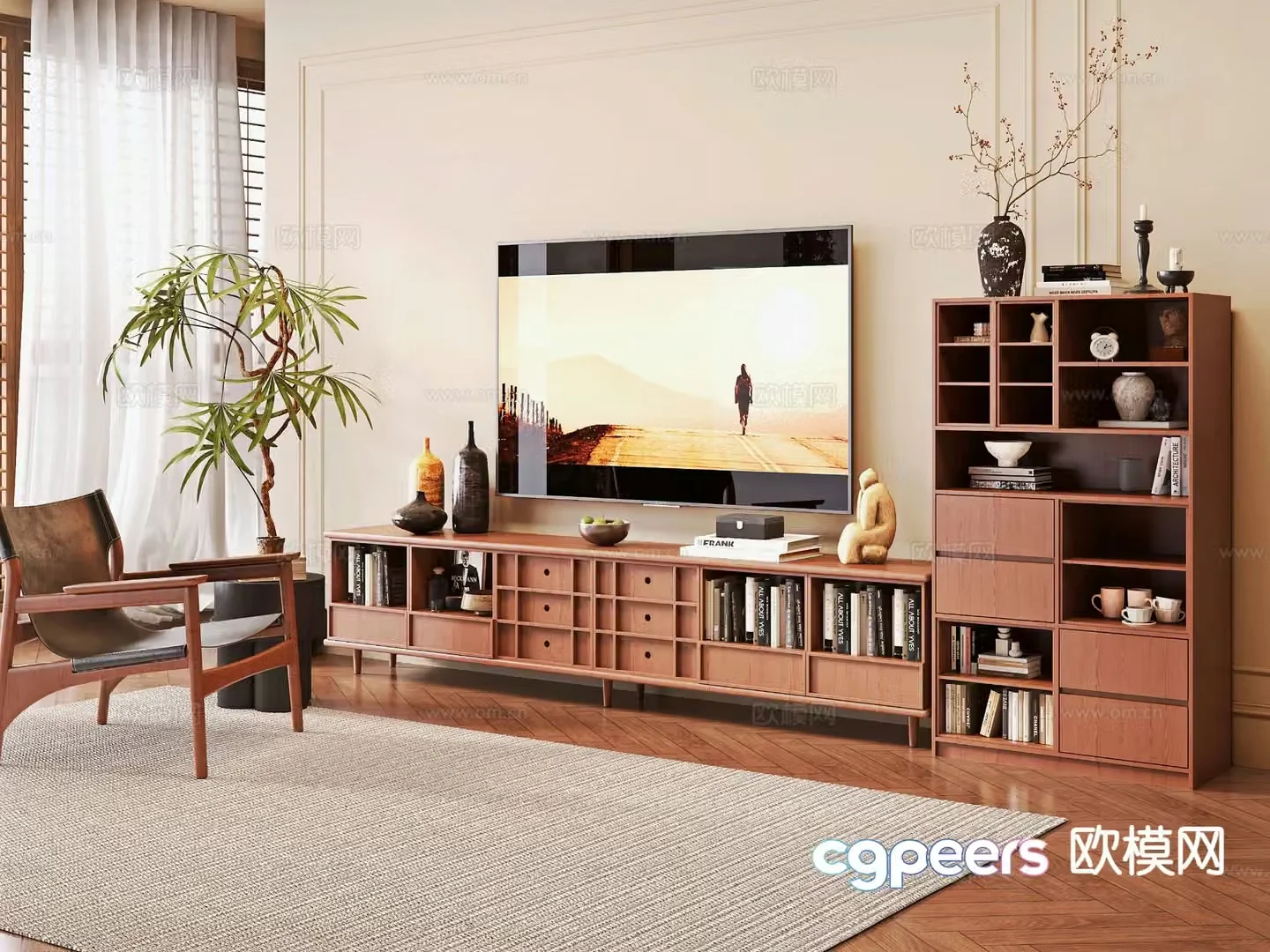 Medieval style TV cabinet 3D model