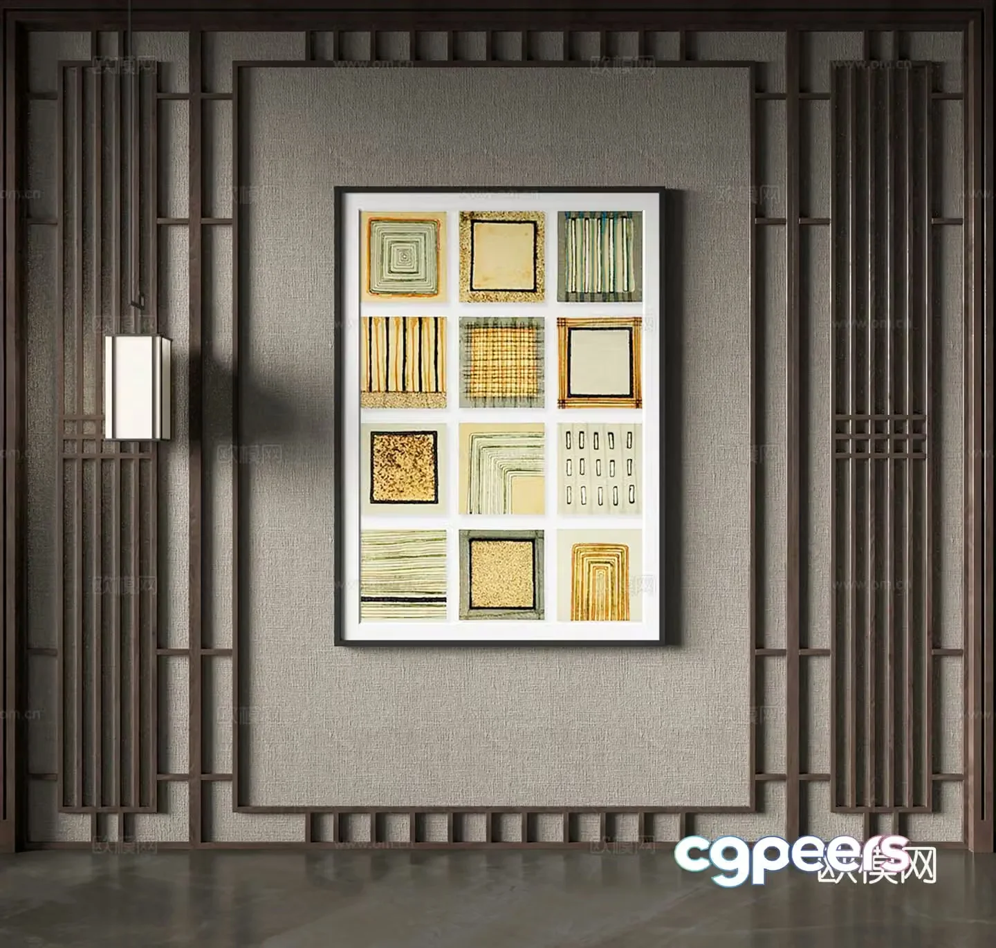 3D model of medieval style decorative painting