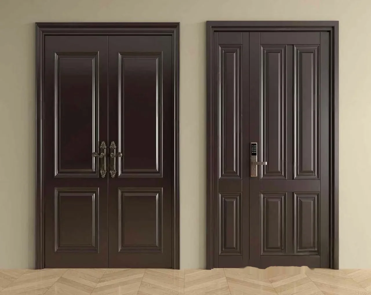 Two Black Doors 3D Model – 8023 – VRAY Render
