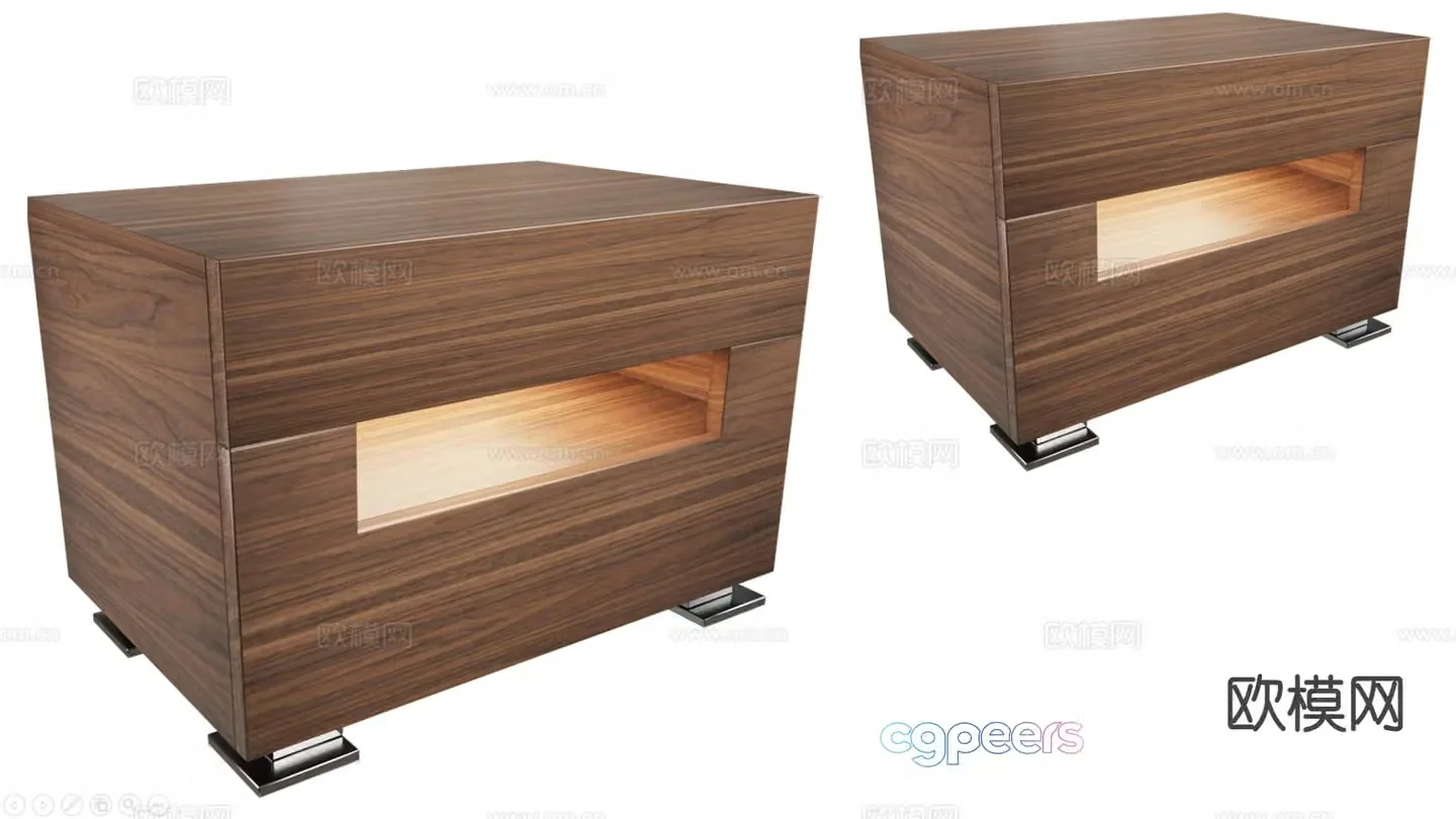 Square bedside table 3d model