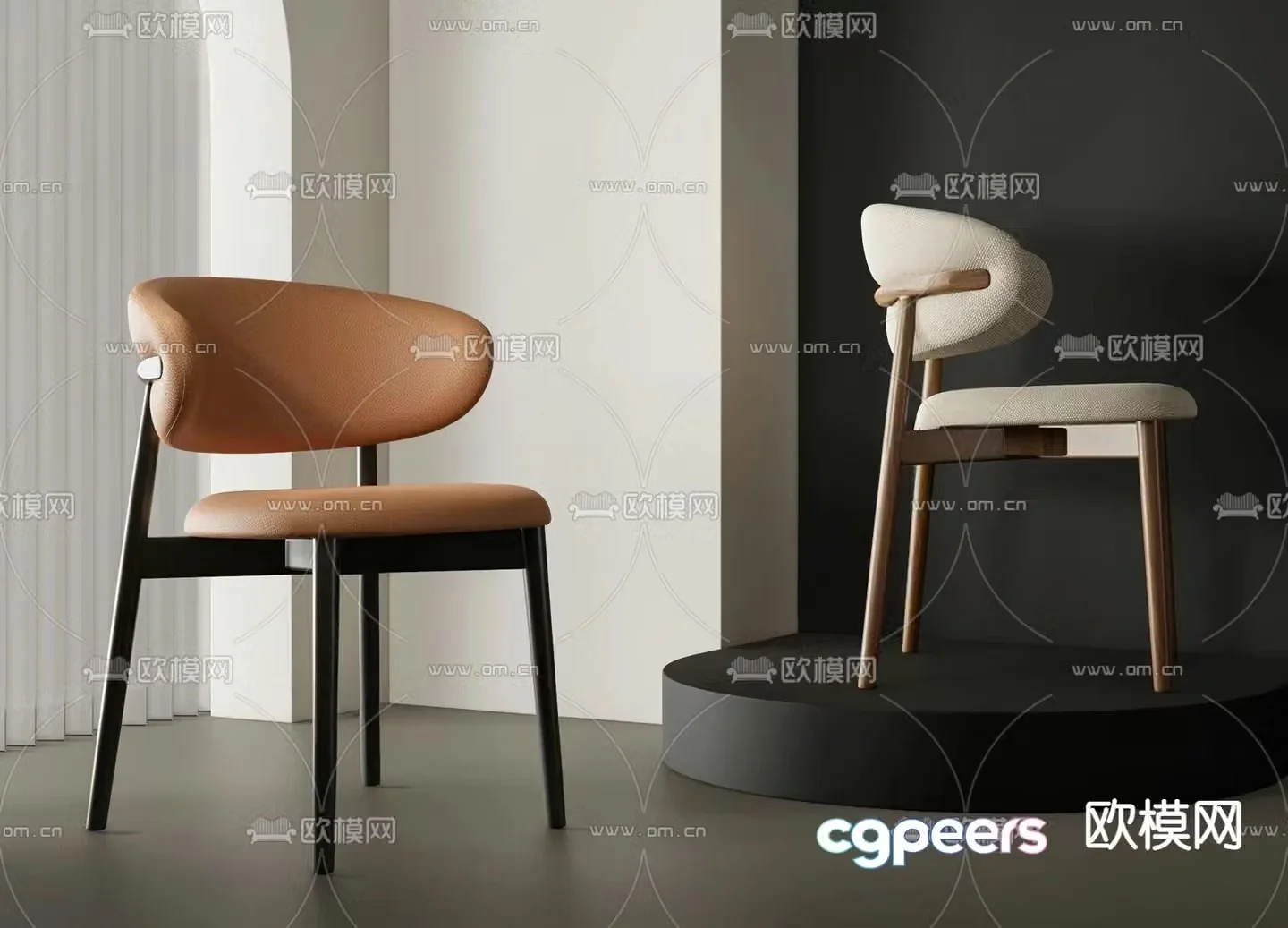 Dining chair single chair 3d model