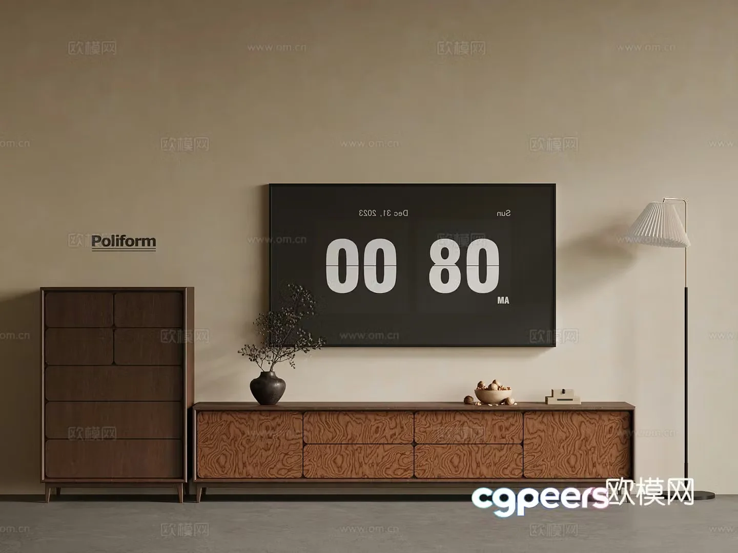 New Chinese TV cabinet 3D model