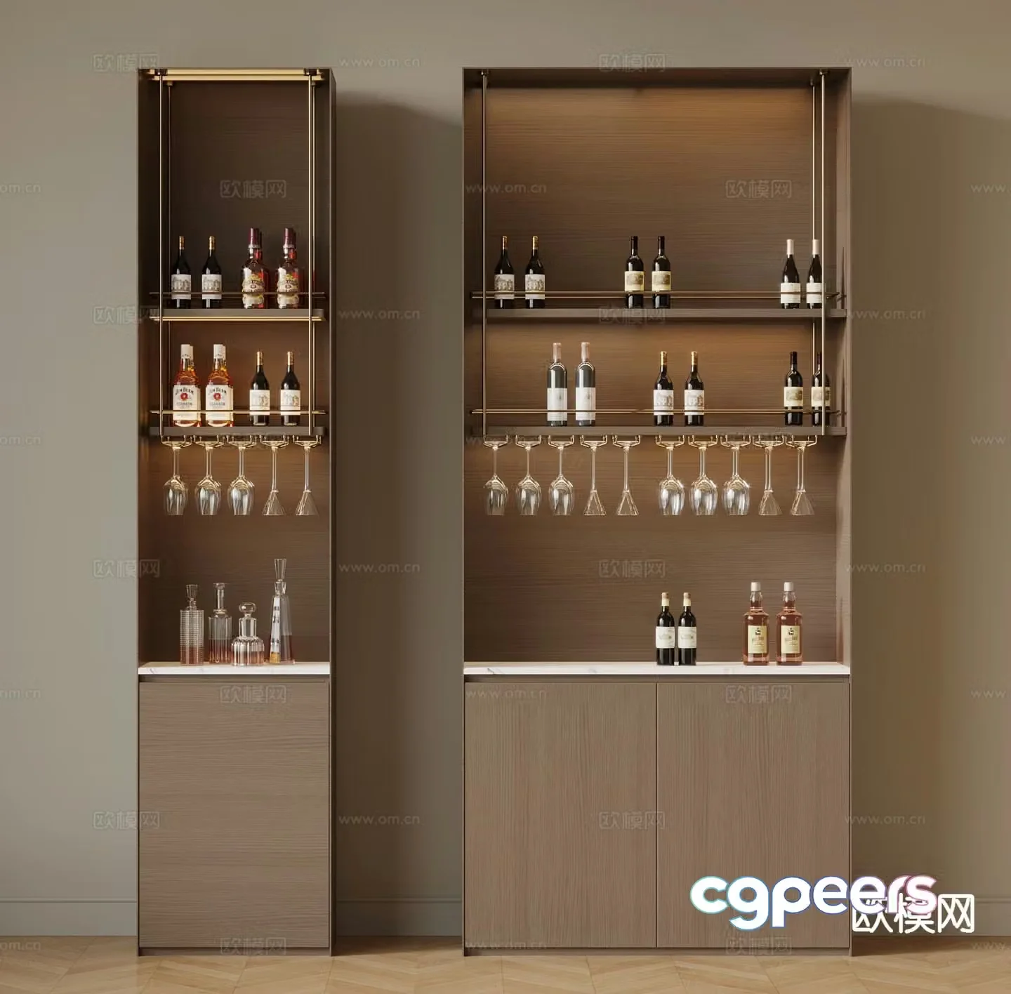 Modern wine cabinet sideboard 3D model