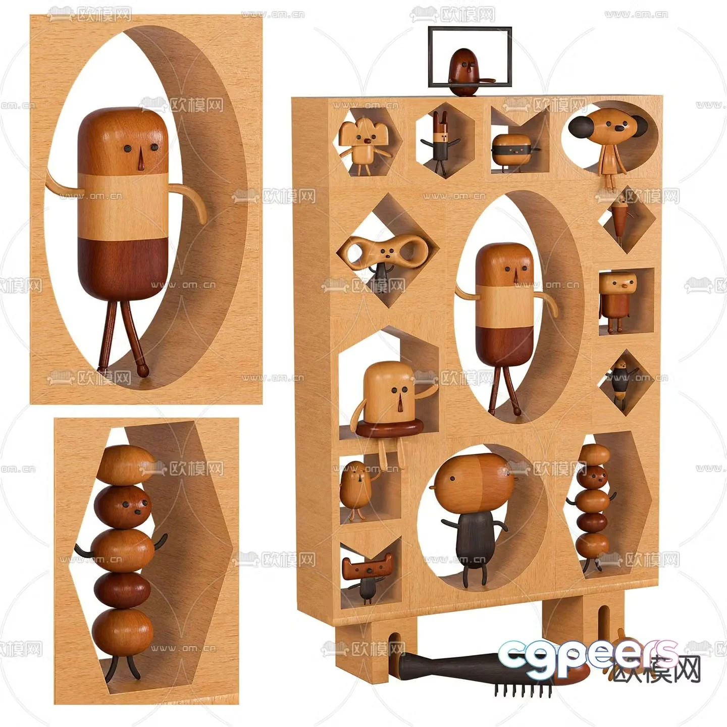 Modern puppet doll toy cabinet 3d model