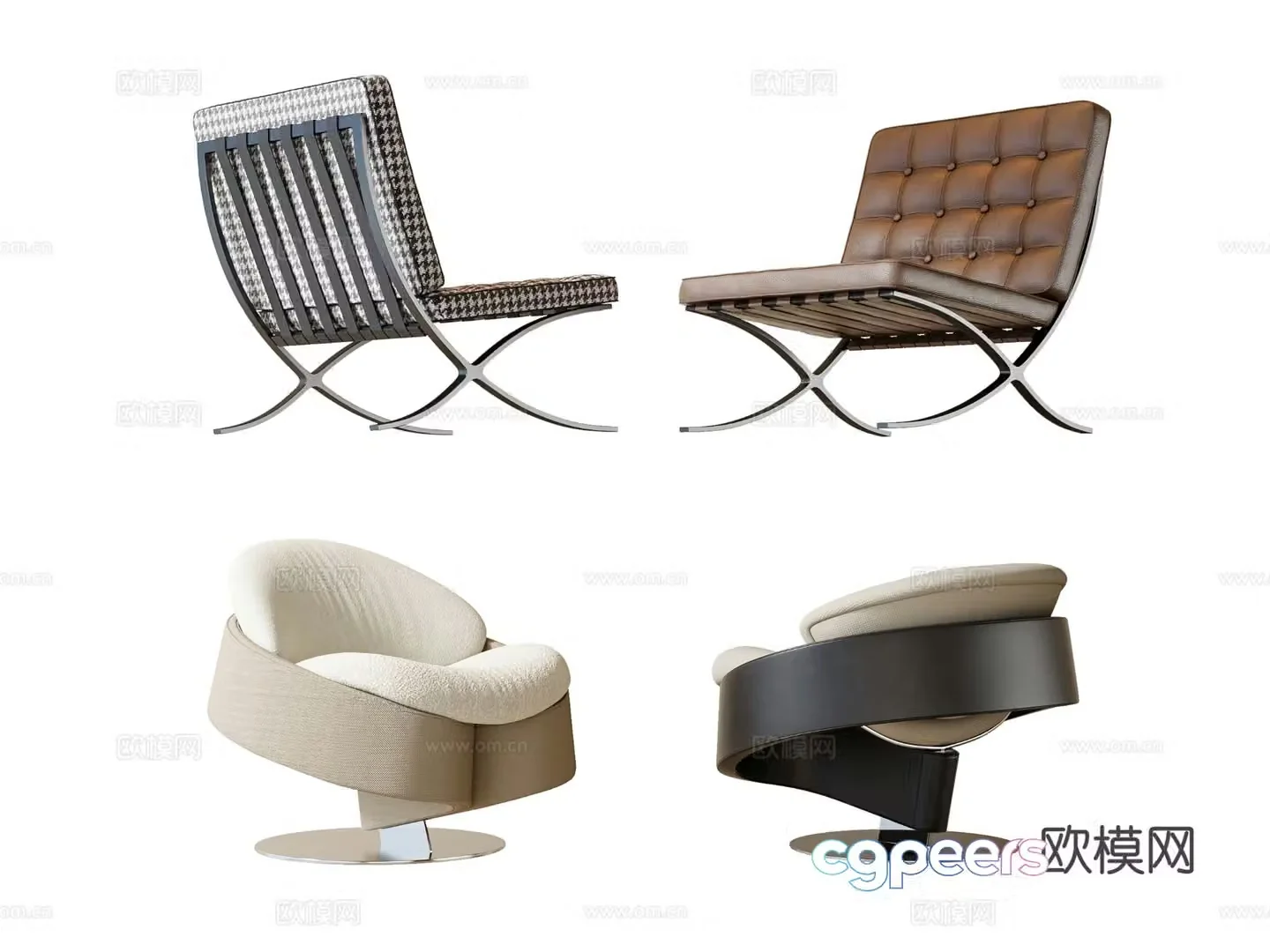Modern chair leisure chair 3d model