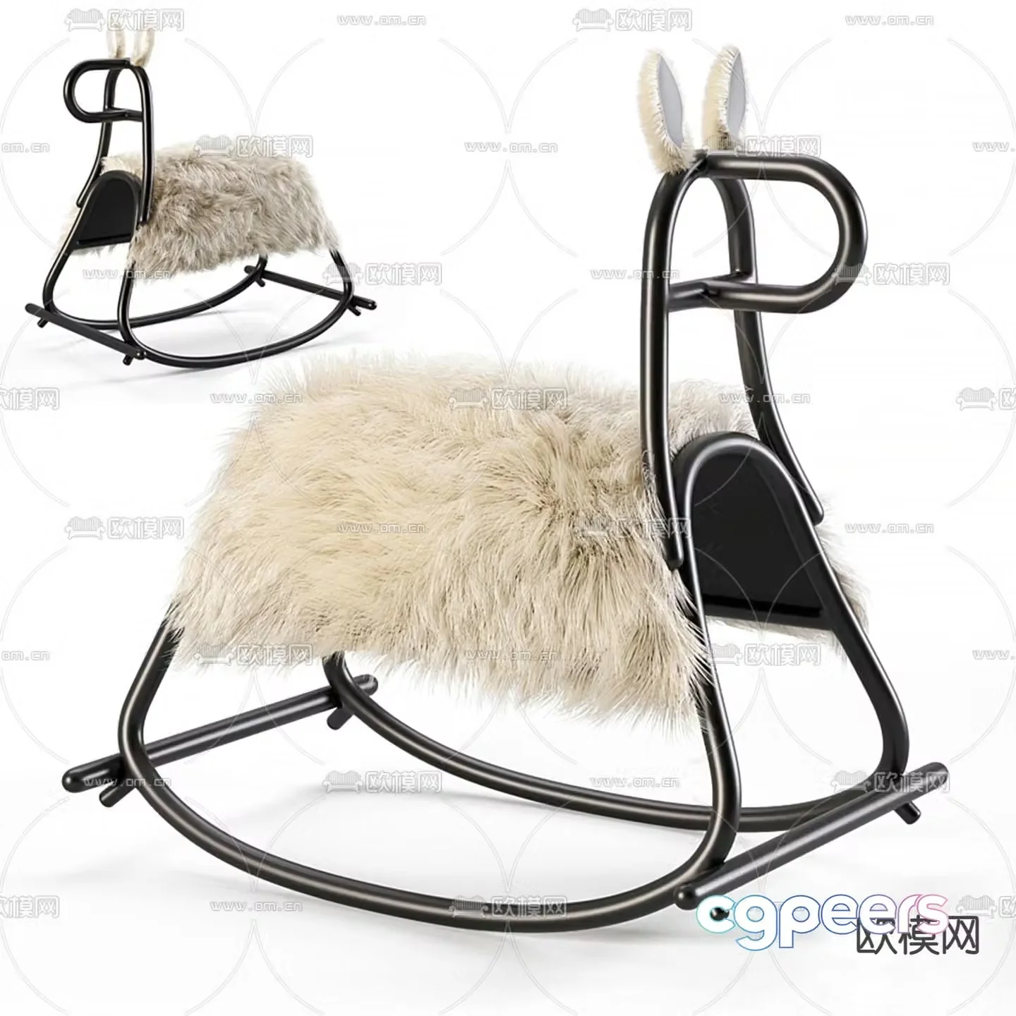 Modern children’s rocking chair 3d model