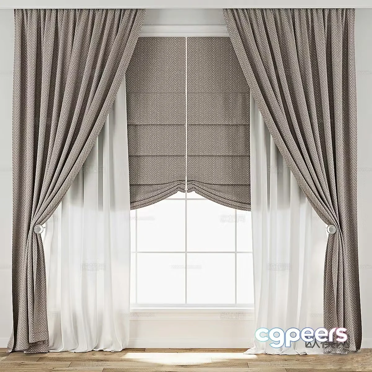 Curtains Window Screen 3d model