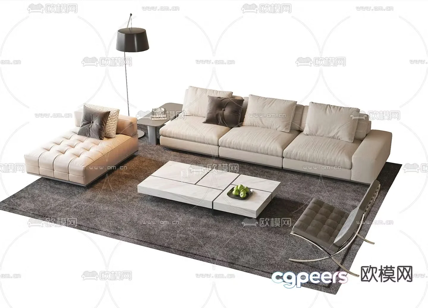 Modern sectional sofa 3d model