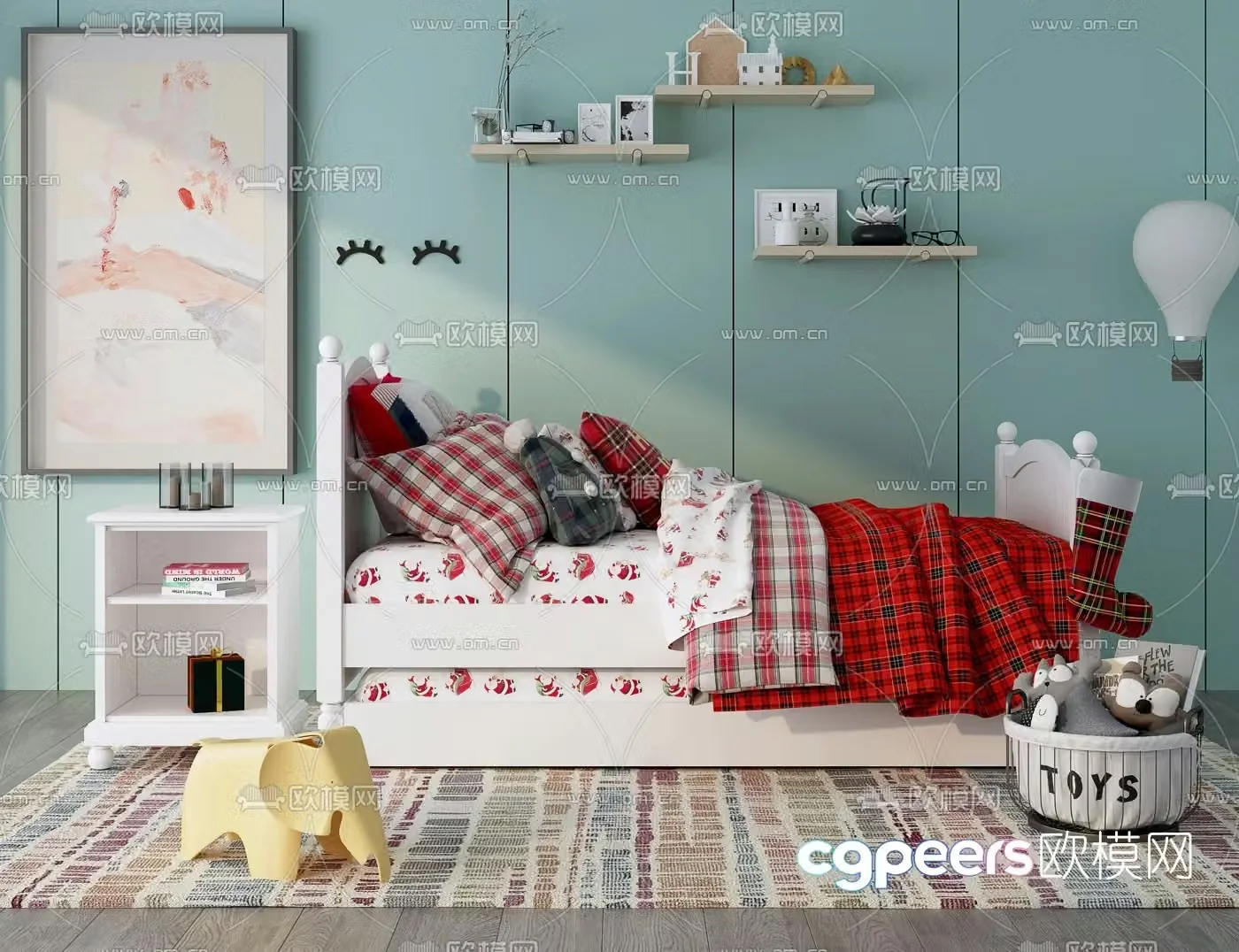 Nordic children’s bed 3d model