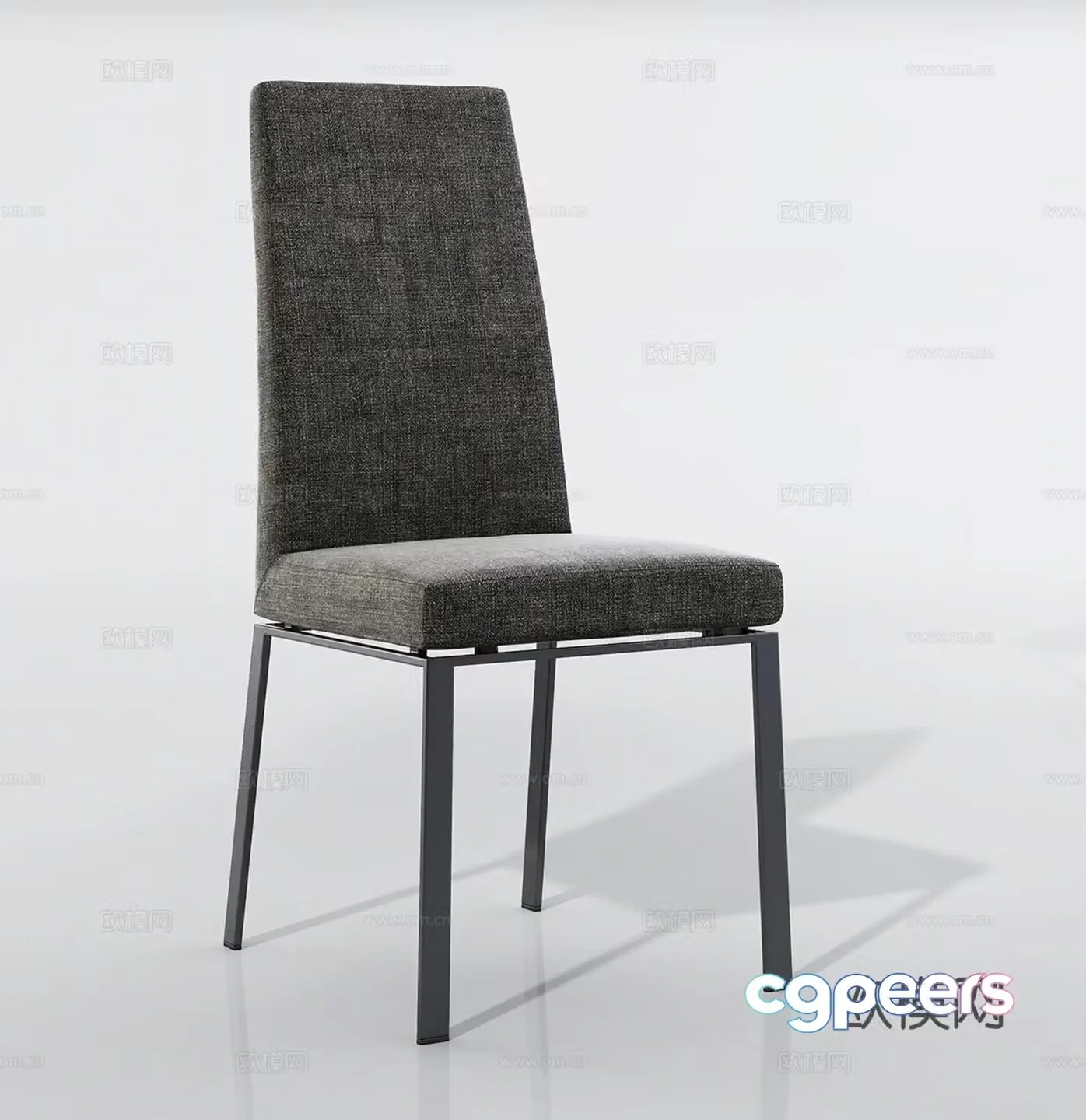 Nordic single chair dining chair leisure chair 3d model
