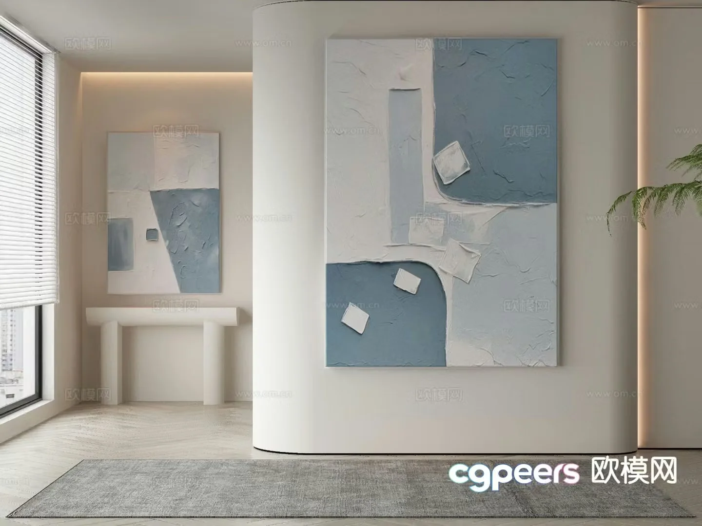 Modern decorative painting abstract painting 3d model