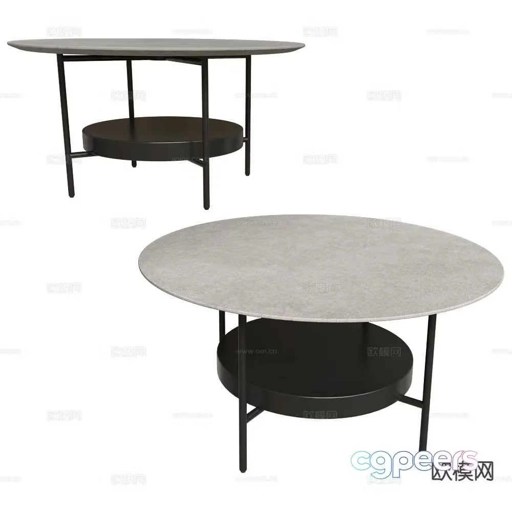 Boconcept modern round coffee table 3d model