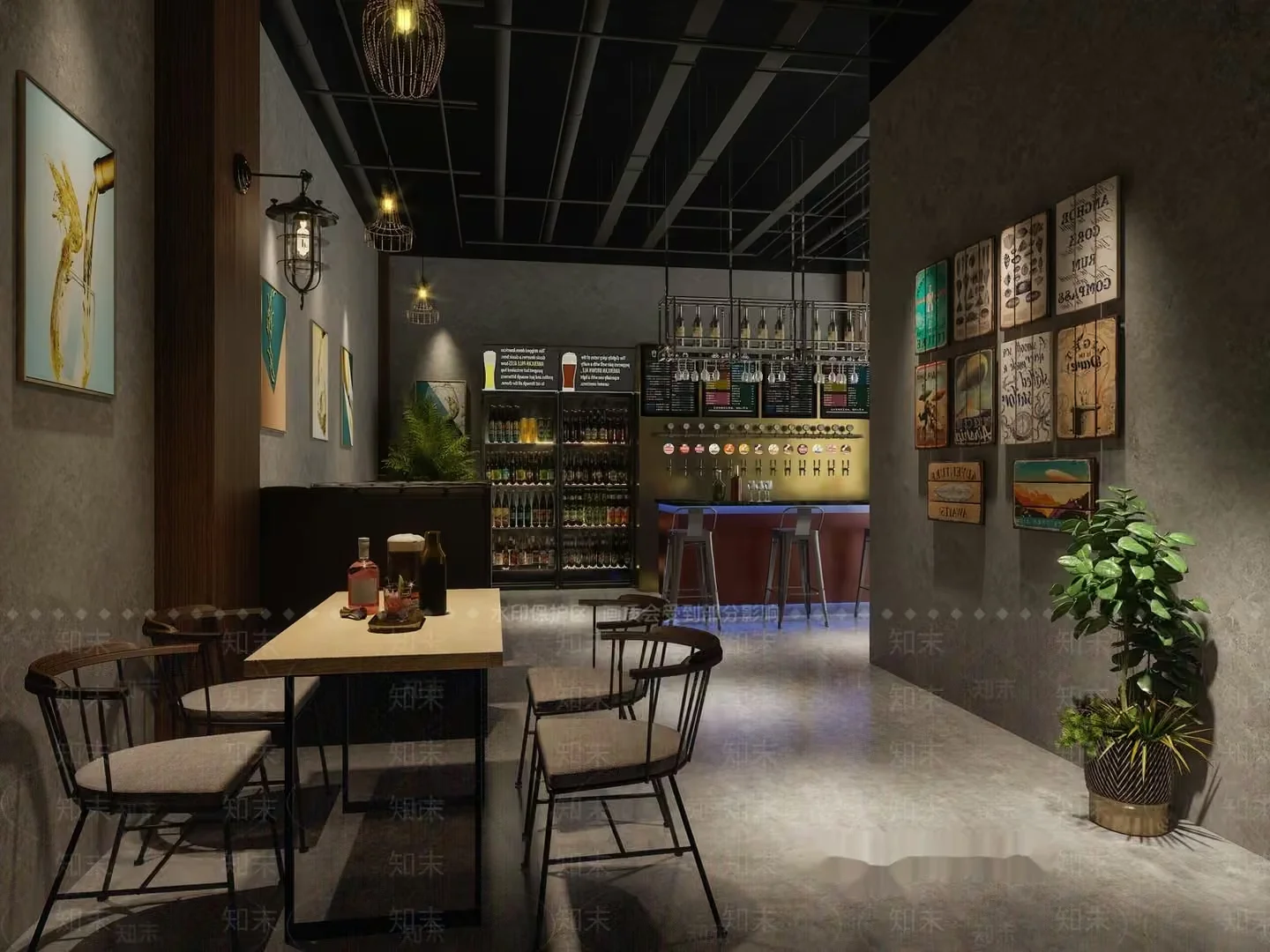 Modern Bar Area 3D Model – 2043 – VRAY Render