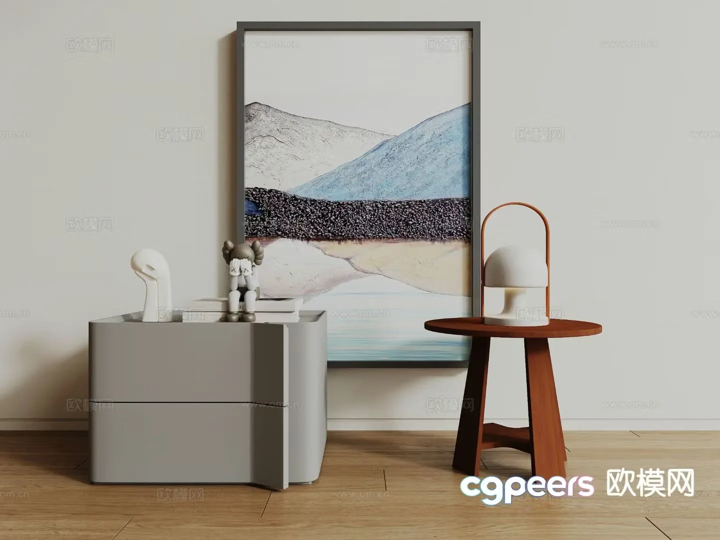 Modern bedside table 3d model
