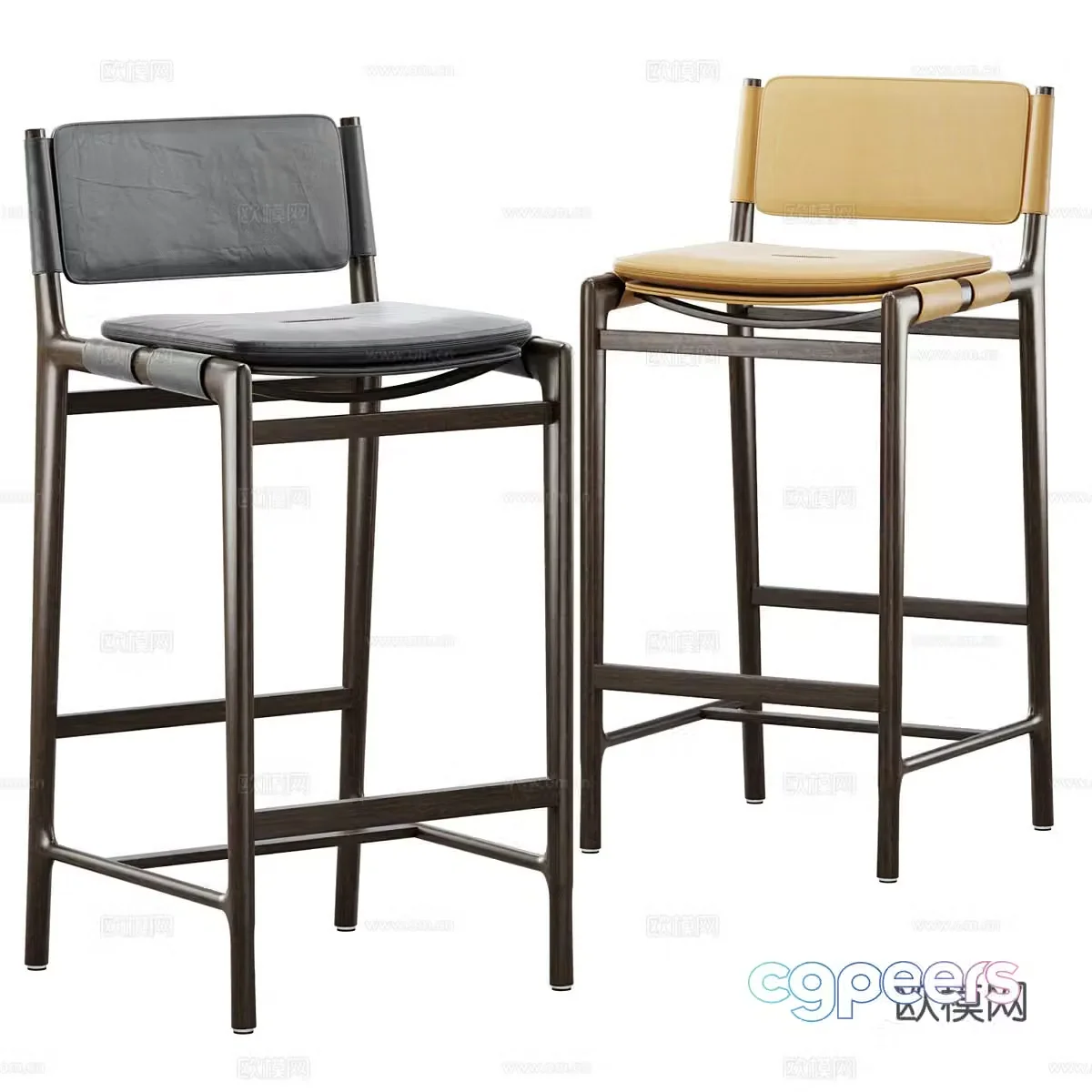 New Chinese style bar chair 3D model