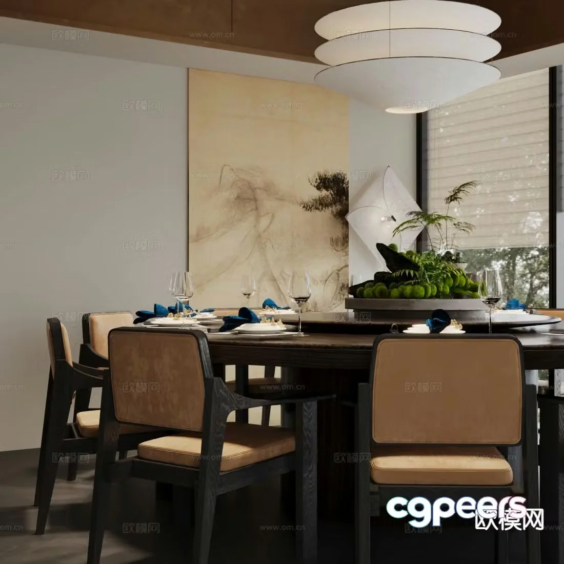 Chinese restaurant private room 3D model