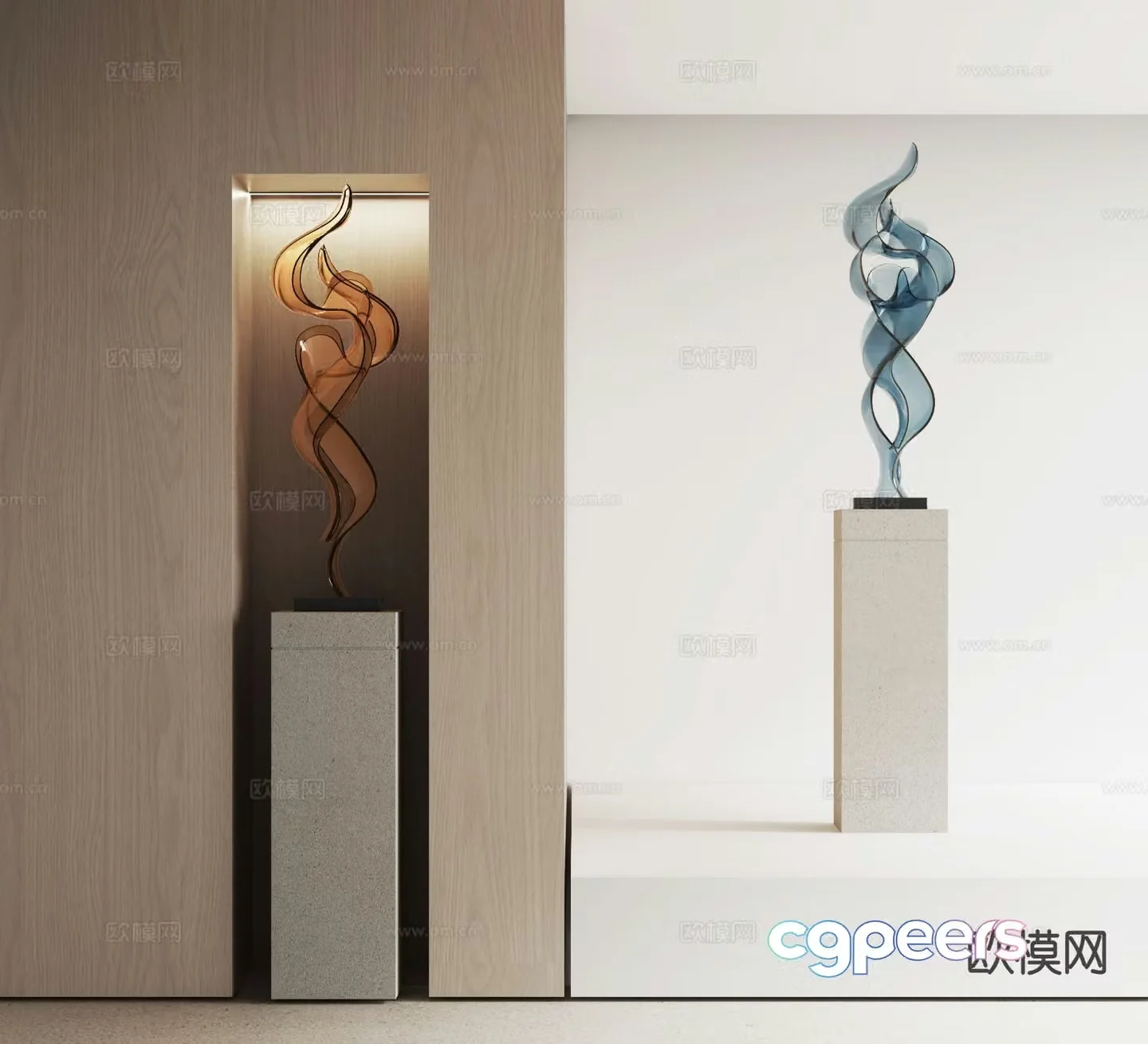 Modern abstract sculpture ornaments 3d model