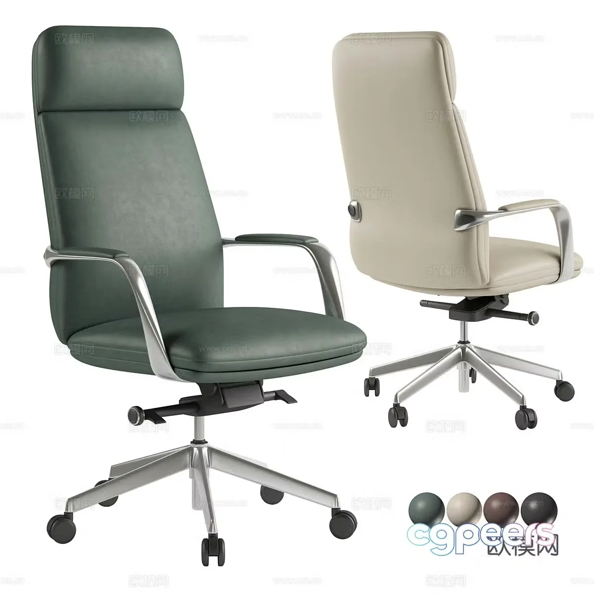 Modern Italian leather office chair 3d model