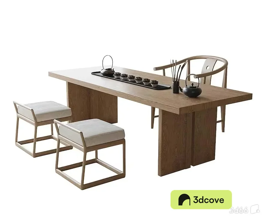 A Wooden Table And Chairs