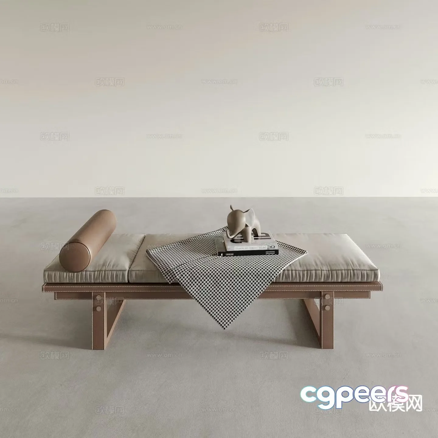 Modern footrest chaise longue sofa stool 3d model