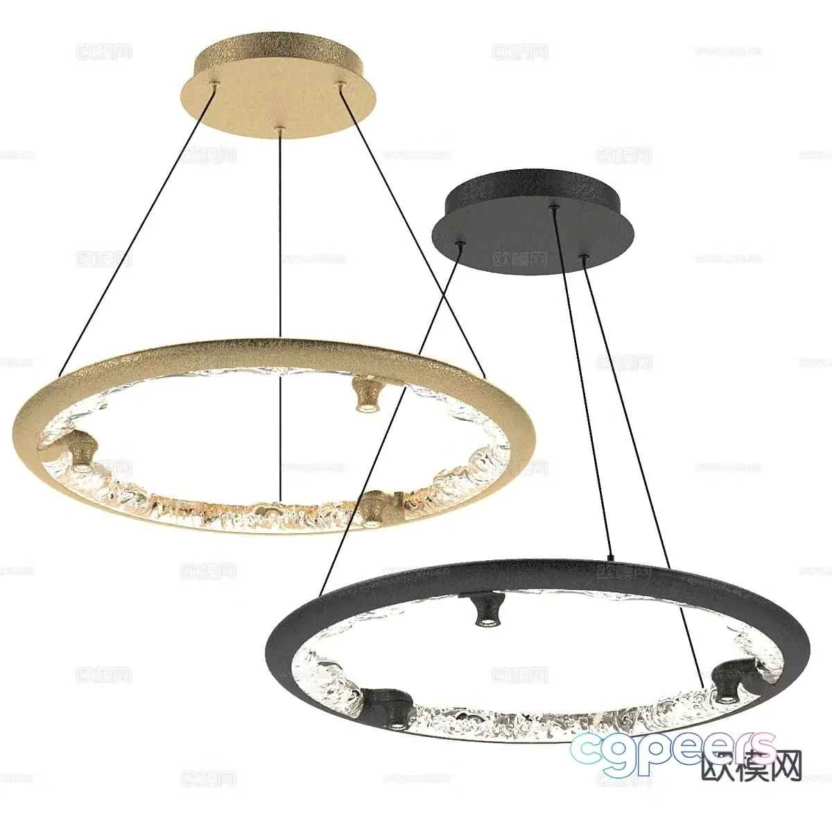 Modern ring chandelier 3d model