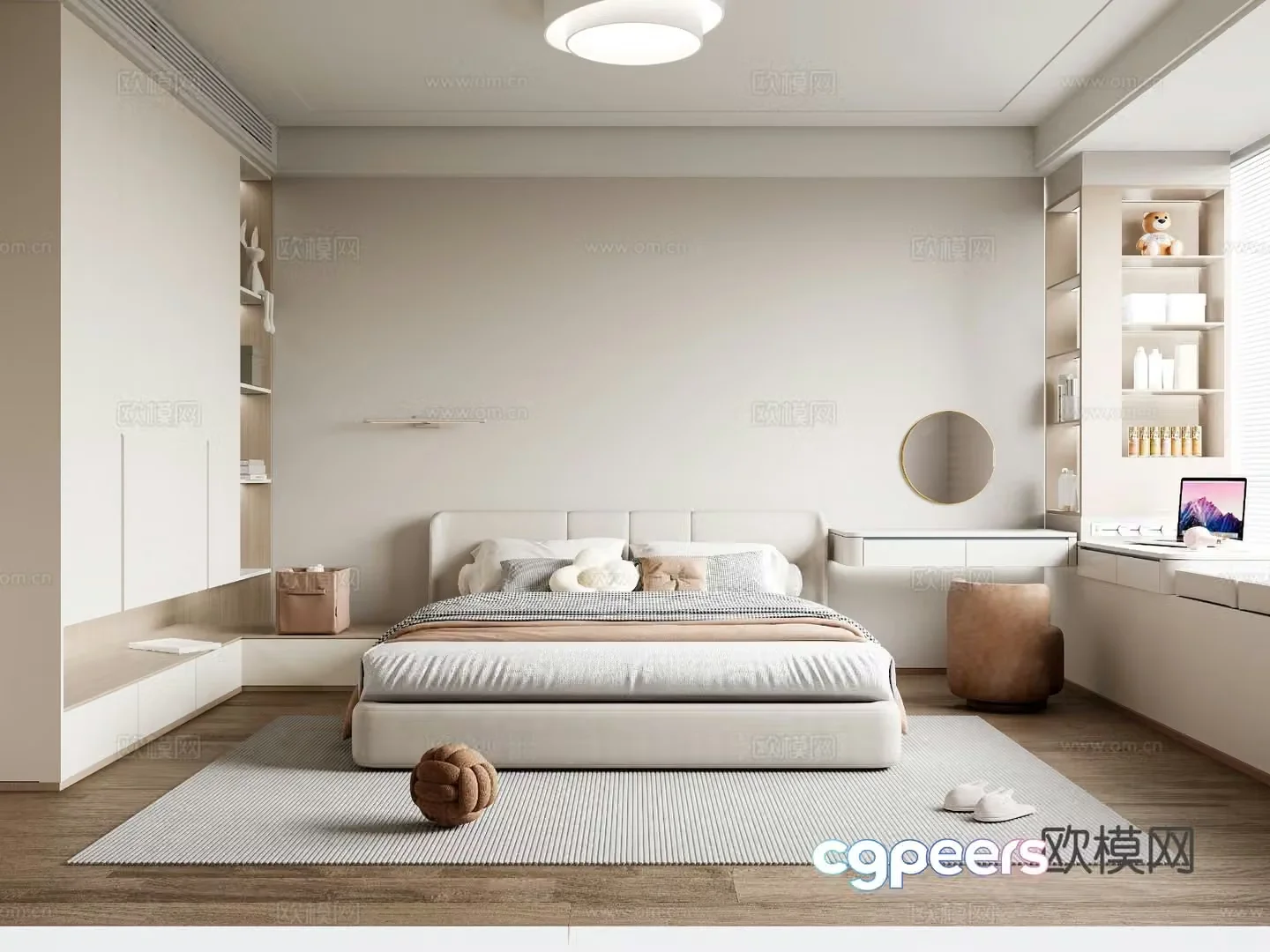 Cream style bedroom master bedroom 3d model