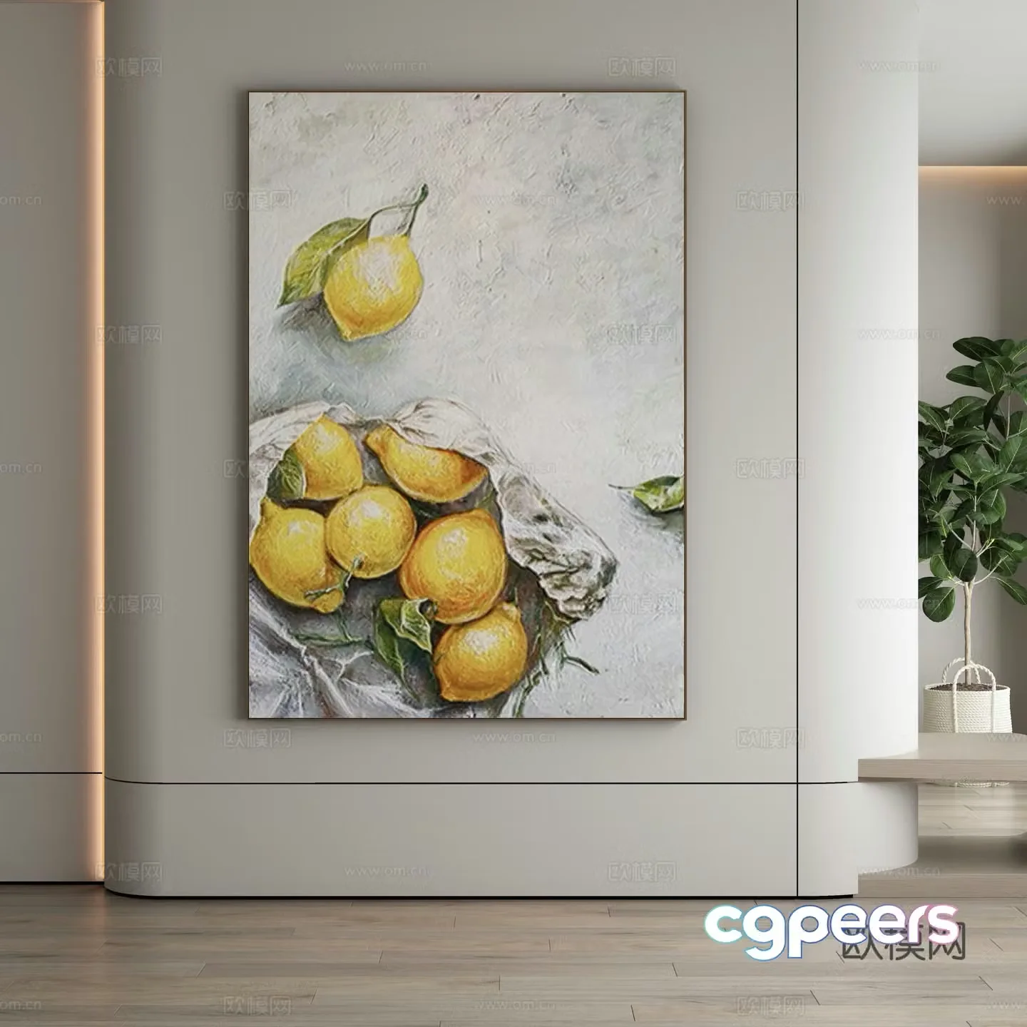 Modern Wasabi Hanging Painting Oil Painting 3D Model